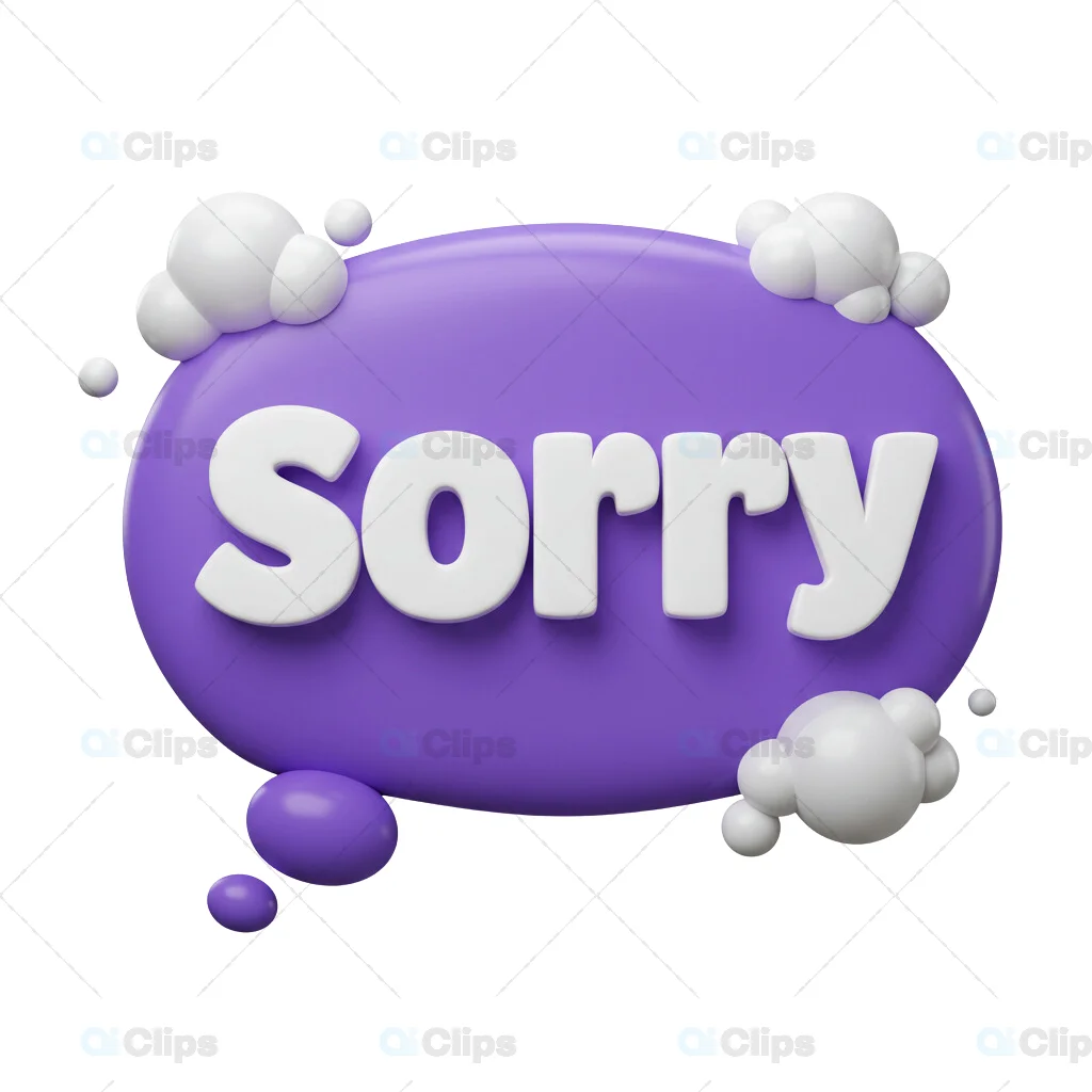 3D Purple Sorry Bubble Icon