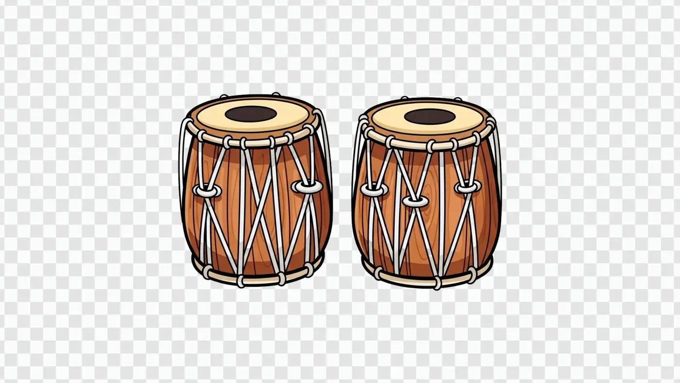 Stylized Indian Tabla Drum Pair Musical PNG Clipart