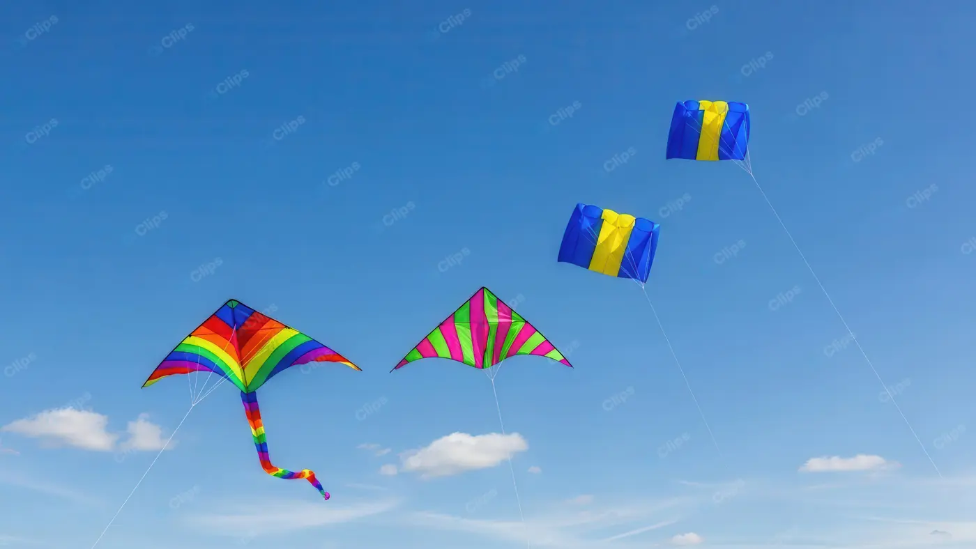 Vibrant Kites Flying in a Clear Sky