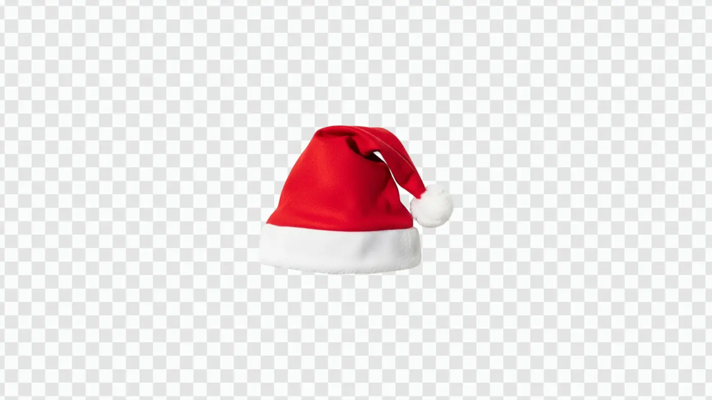 Classic Red and White Santa Hat Christmas Clipart PNG
