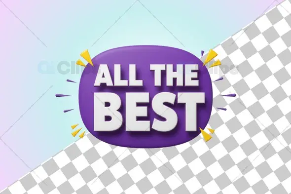 3D "All The Best" Purple Text Icon
