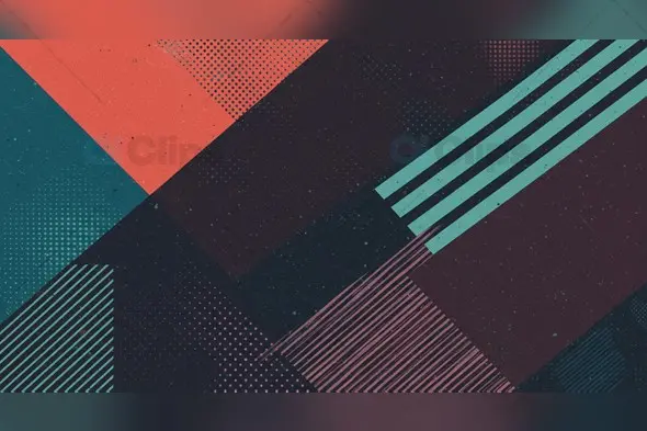 Modern Geometric Abstract Texture in Teal and Coral