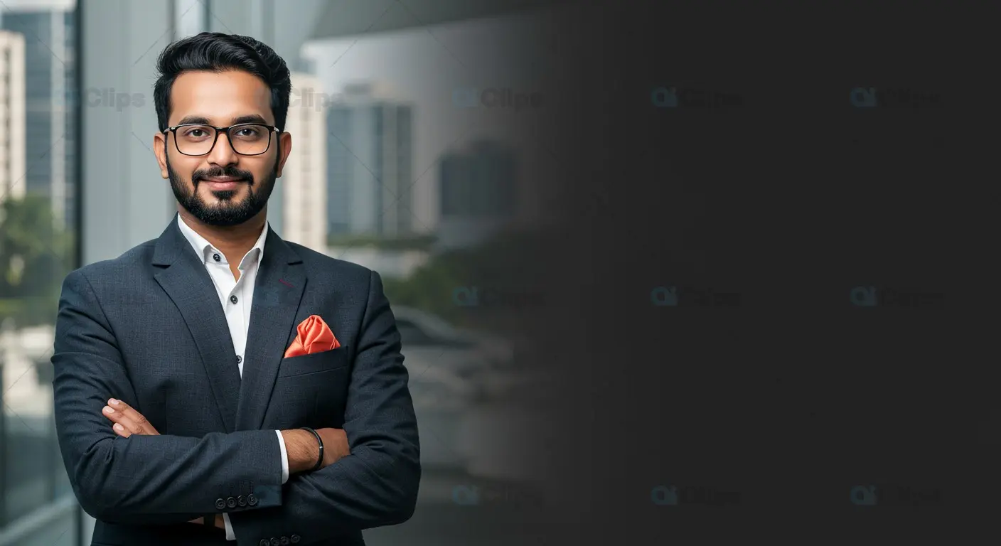 Professional Businessman Portrait with Dark Background