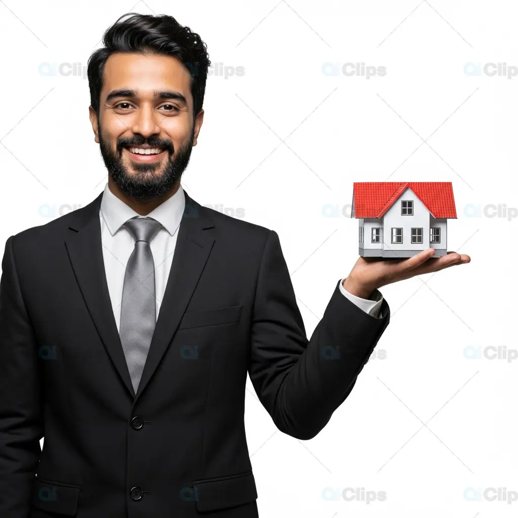 Real Estate Agent Man Presenting Property Investment