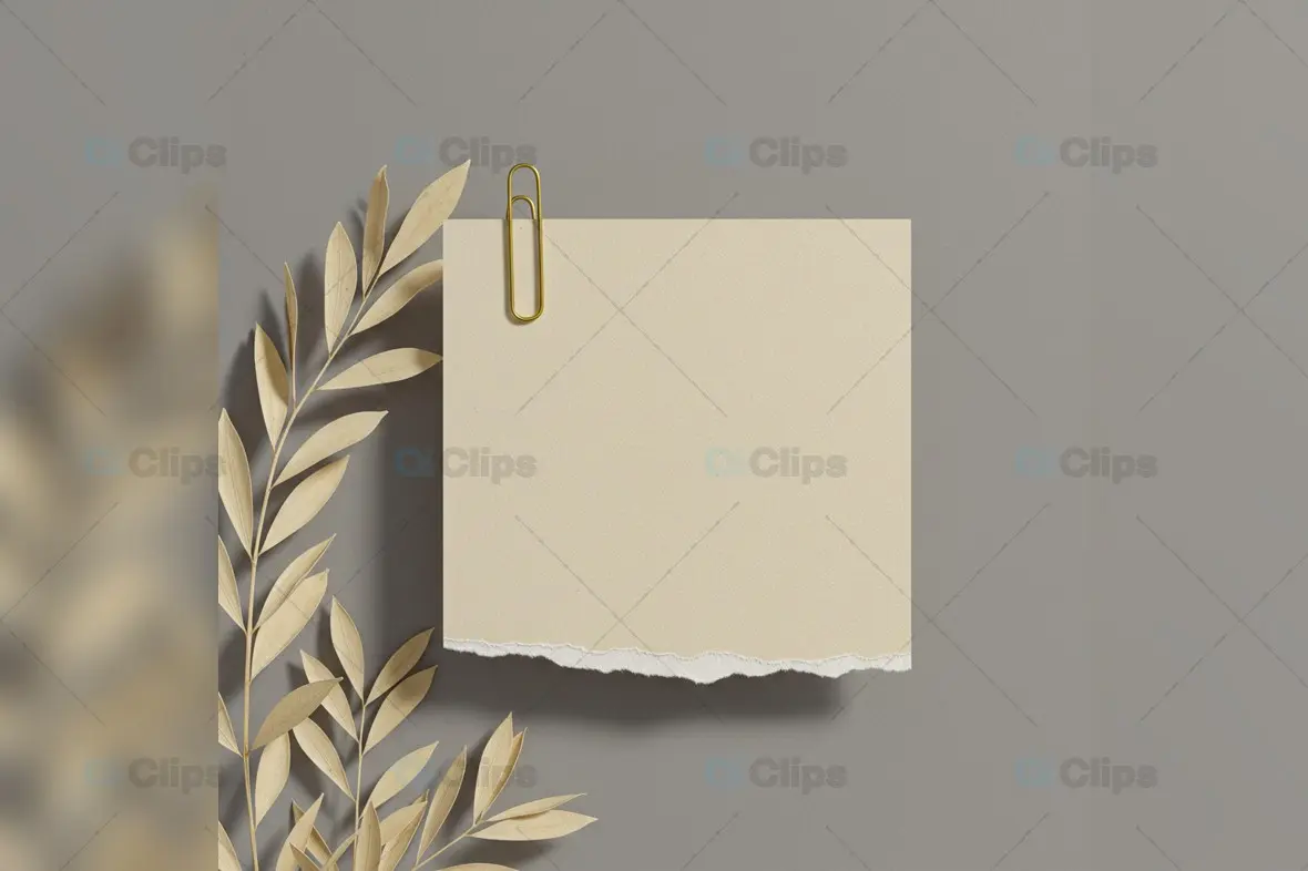 Minimalist Torn Note with Golden Leaves Instagram Template