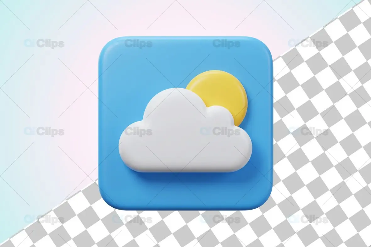 3D Partly Cloudy Weather Icon