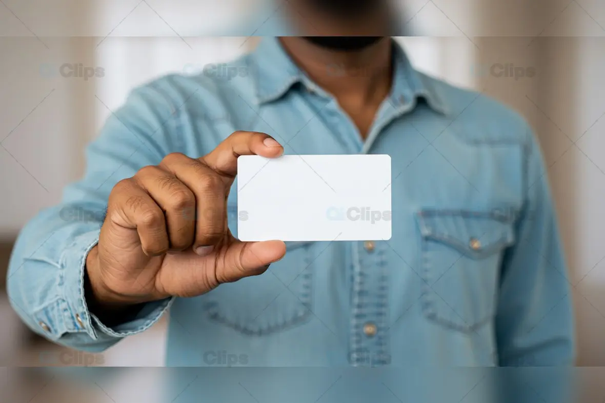 Blank Business Card Mockup in Hand