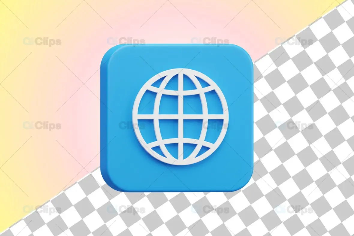 3D Global Internet Icon Illustration