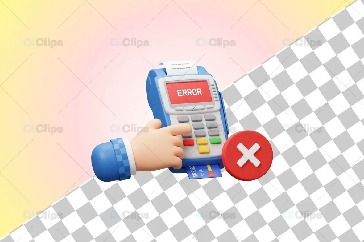 3D POS Payment Error Illustration