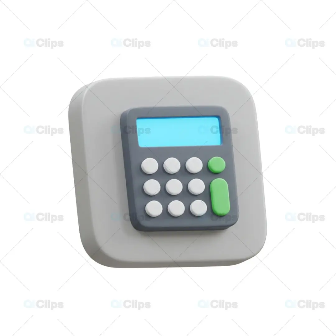 3D Calculator Icon Illustration