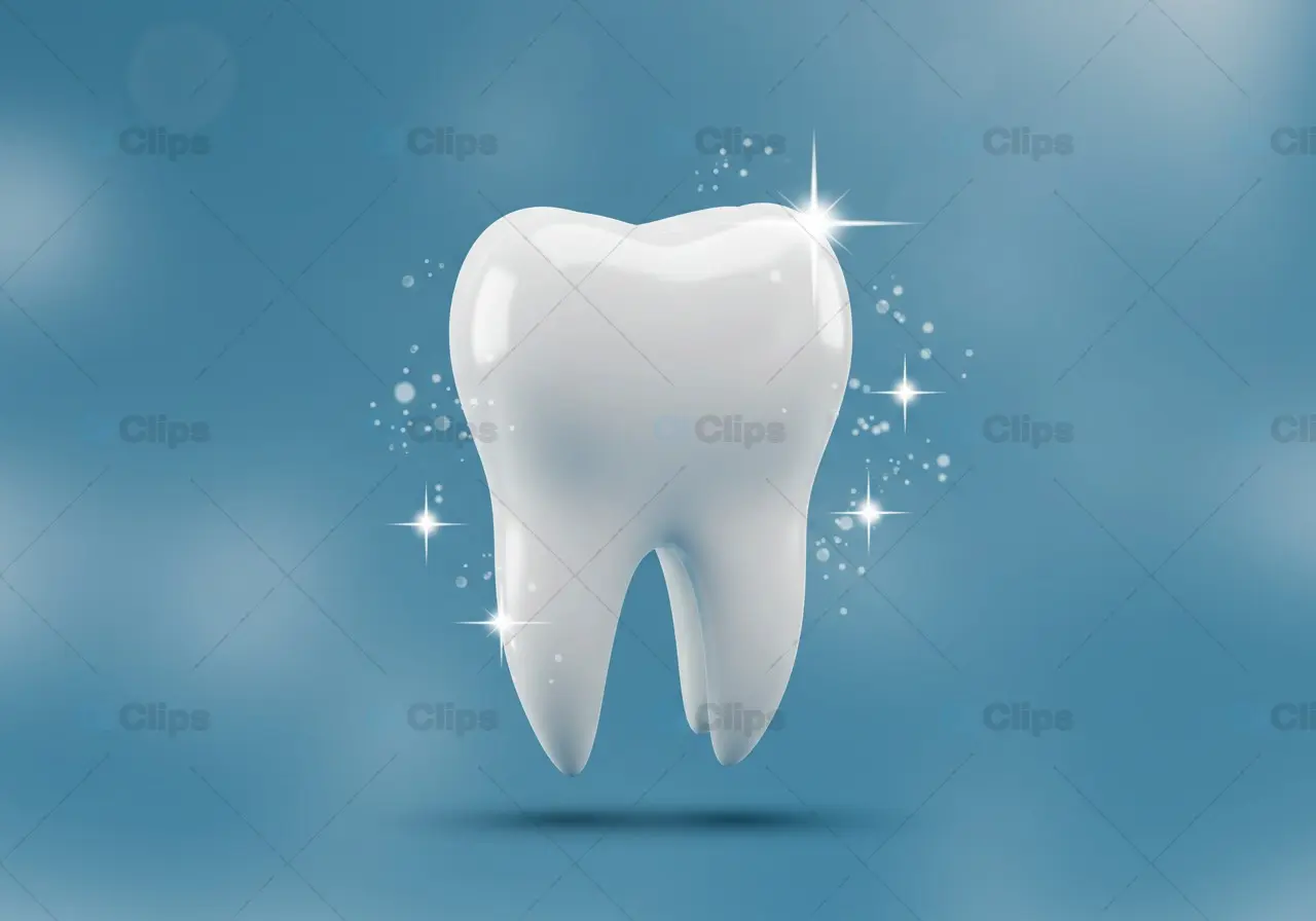 Shiny White Tooth A Symbol of Dental Health and Hygiene