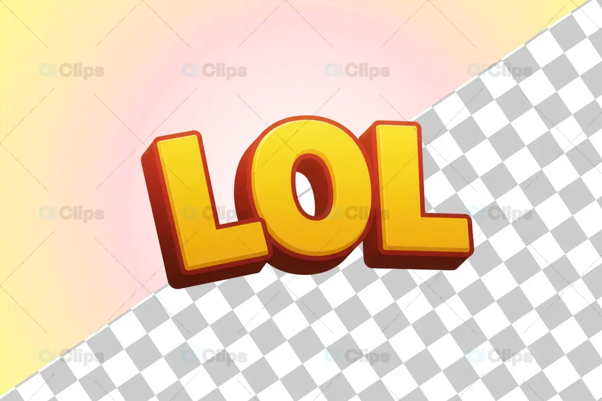 3D "LOL" Text Emoji Icon