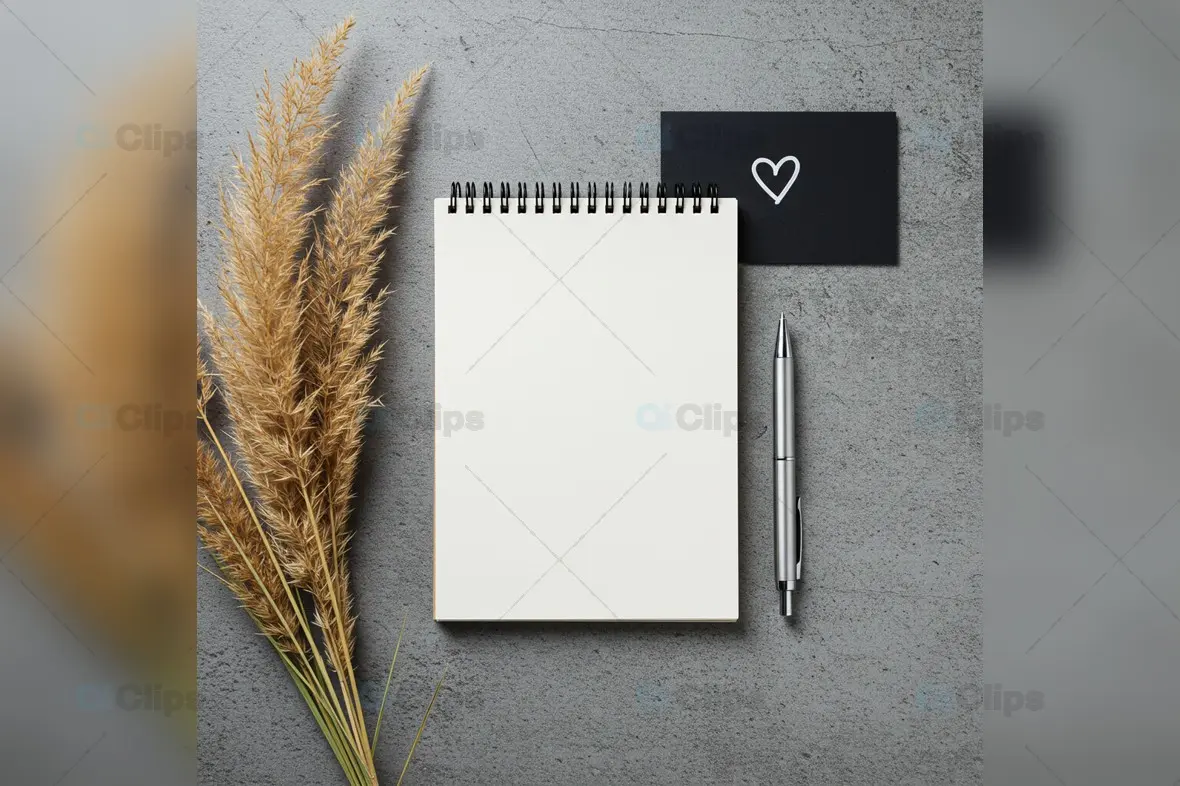 Stylish Instagram Mockup with Pen and Notepad