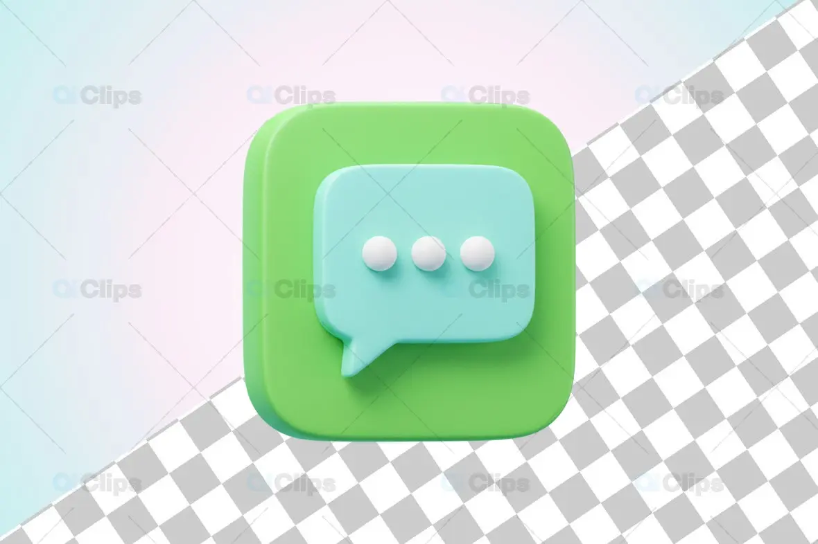 3D Chat Bubble Icon Illustration