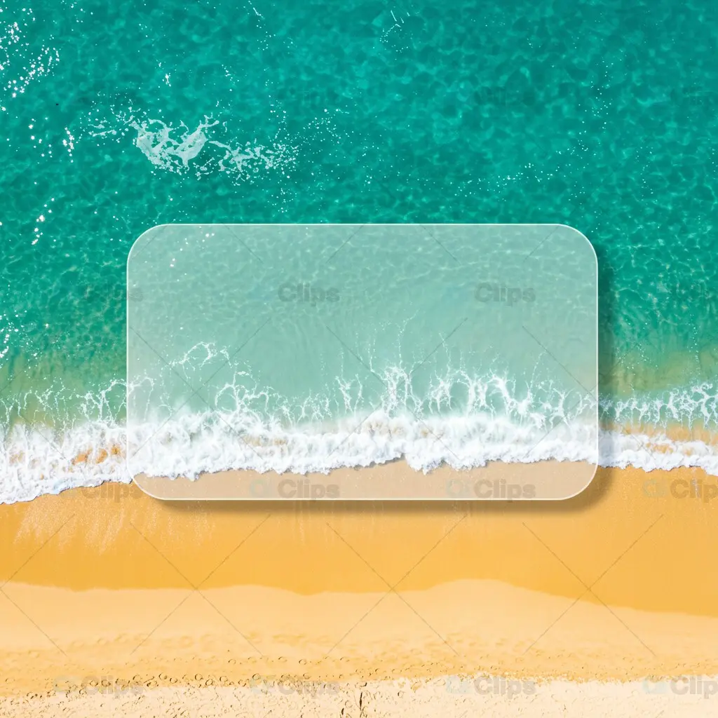 Aerial Beach Template with Frosted Glass Frame Overlay