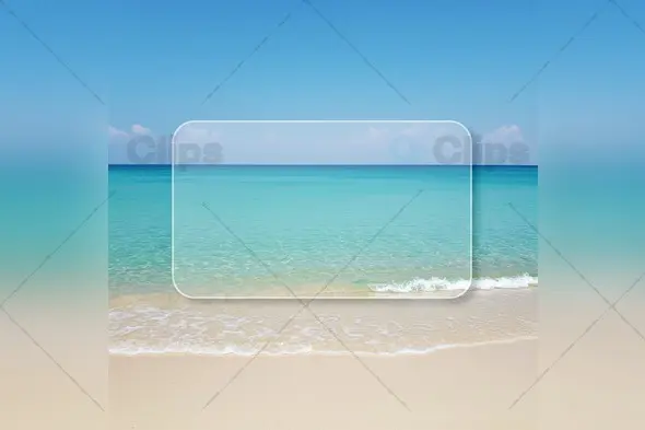 Tropical Beach Instagram Frame Template with Turquoise Waters