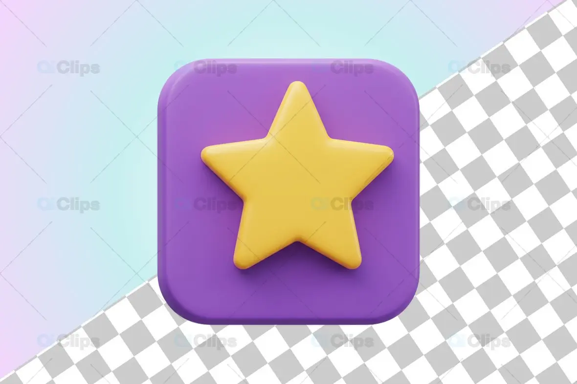 3D Star Rating Icon Illustration