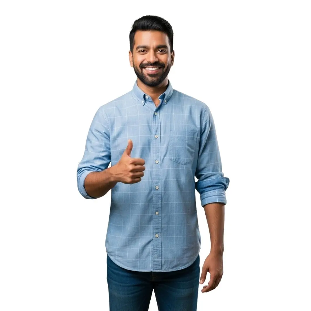 Smiling Indian Professional Man Thumbs Up Gesture PNG Clipart