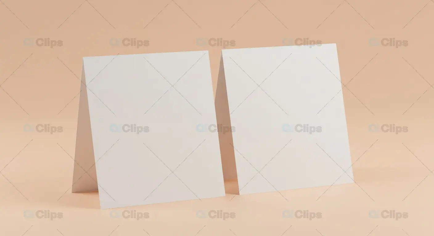 Minimalist Blank Tent Cards Mockup