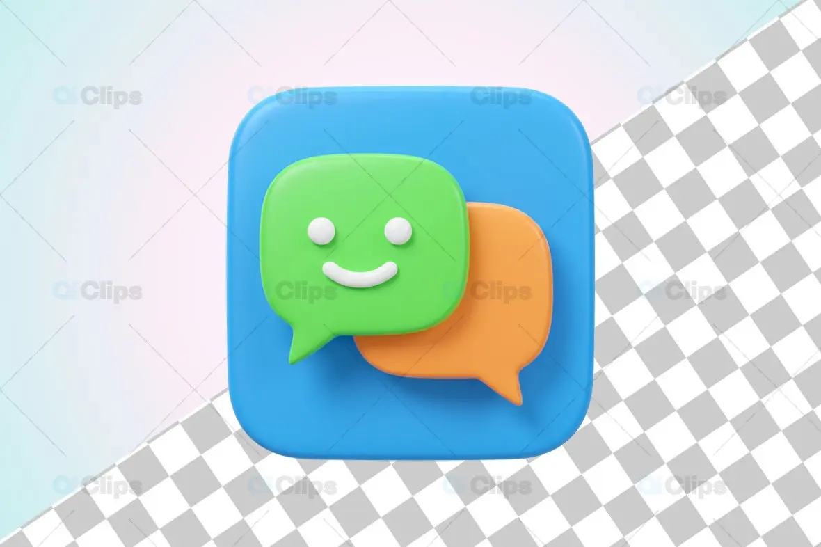 3D Chat Icon Illustration
