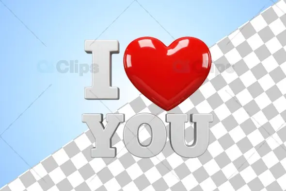 3D "I Love You" Text Icon