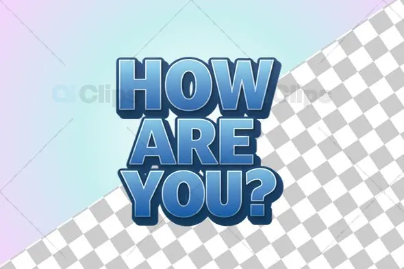 3D "How Are You?" Text Icon