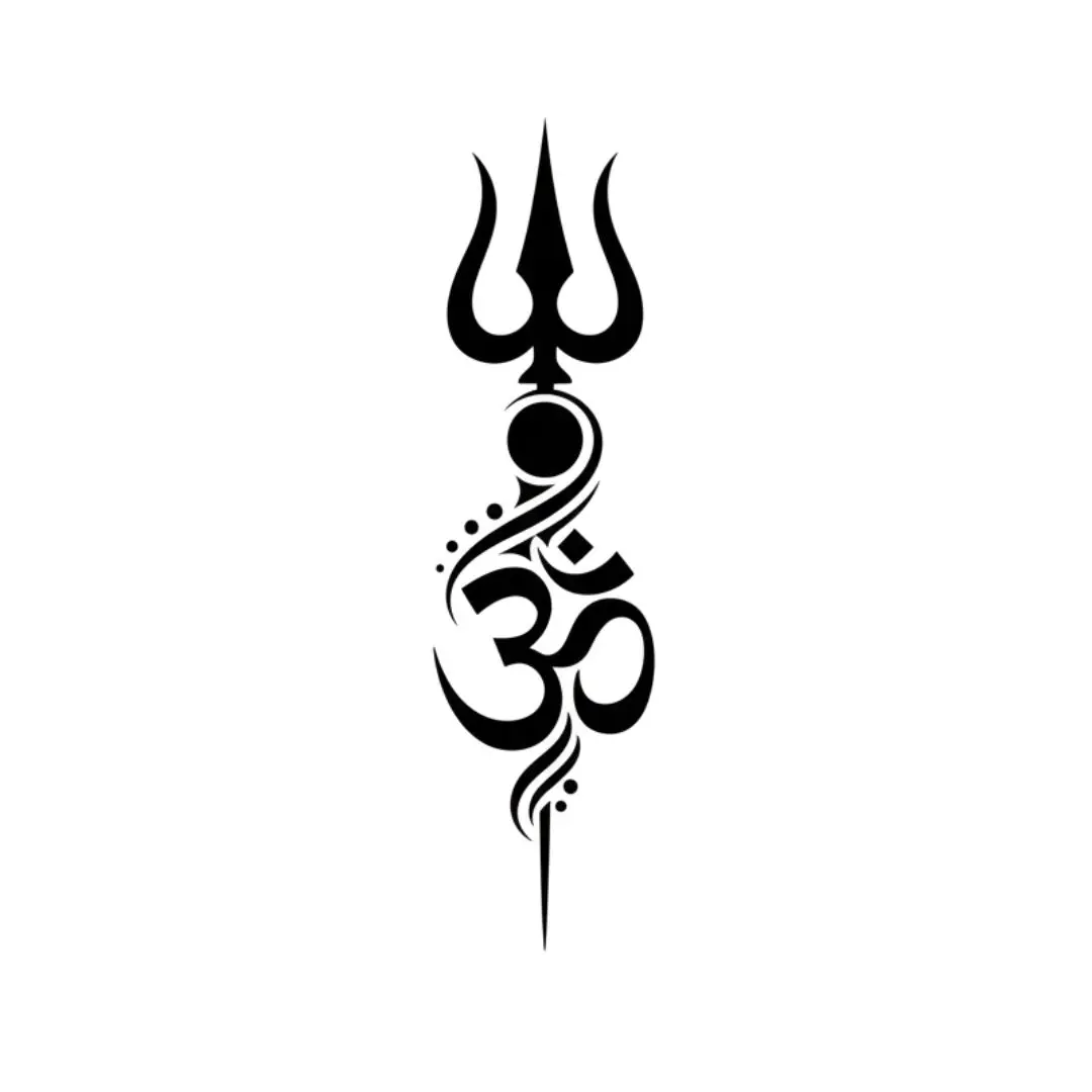 Tribal Style Om Trishul Hindu Symbol Clipart PNG