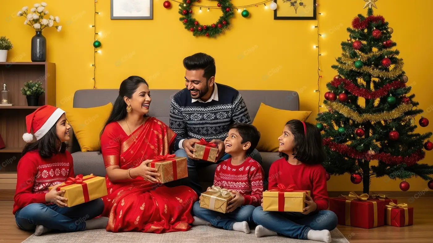 Indian Family Festive Gift Exchange