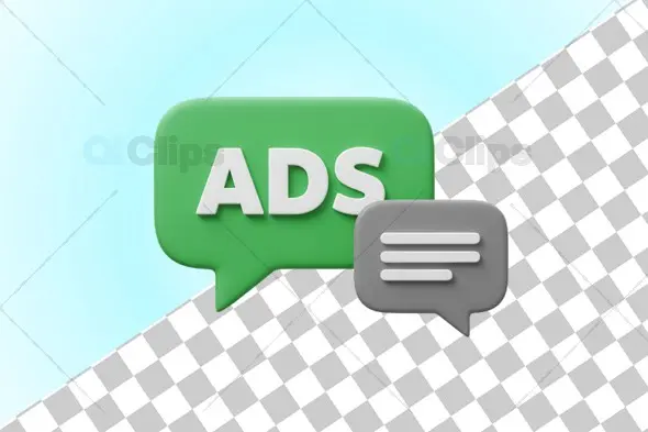 3D Advertisement Chat Icon