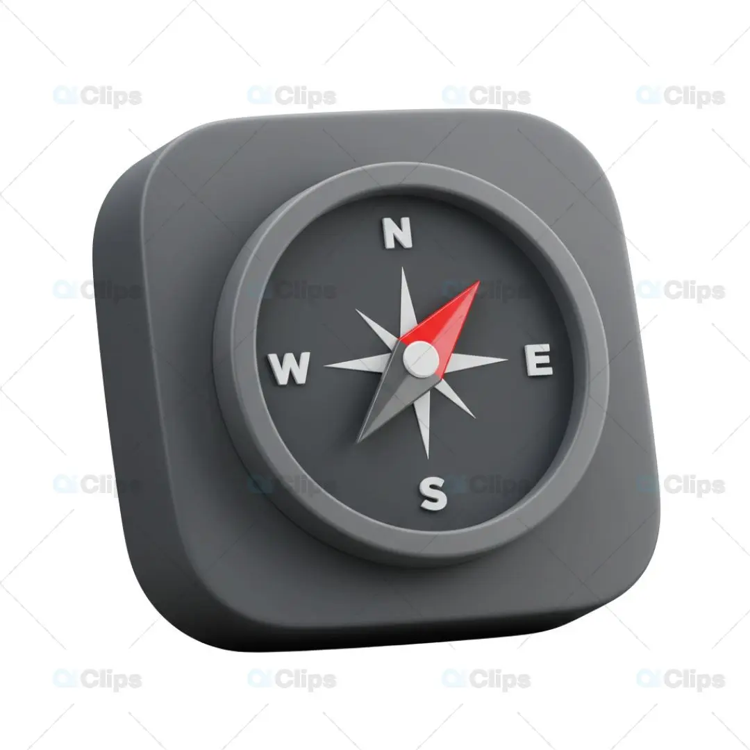 3D Compass Icon Illustration