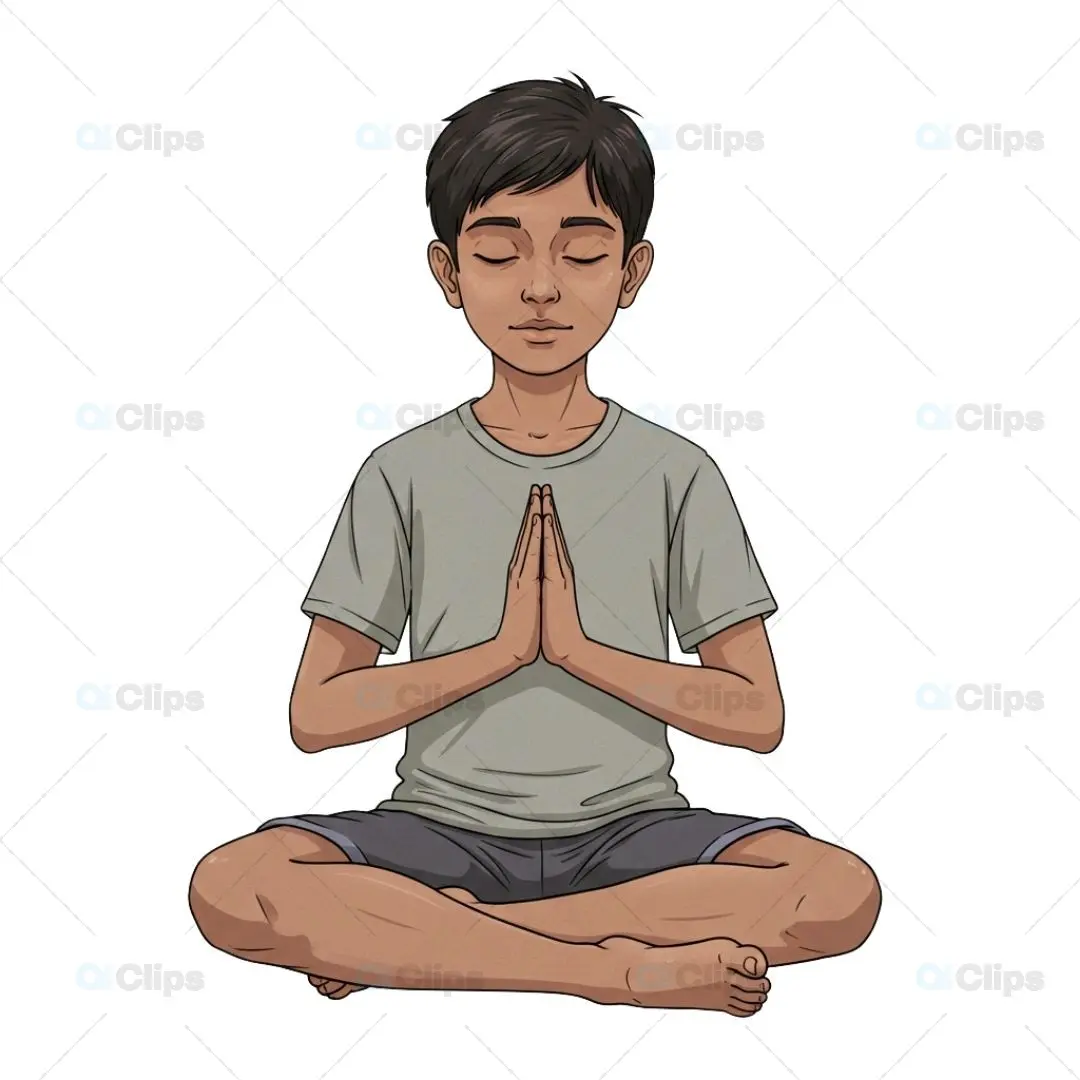 Meditative Boy PNG  Transparent Background for Creatives