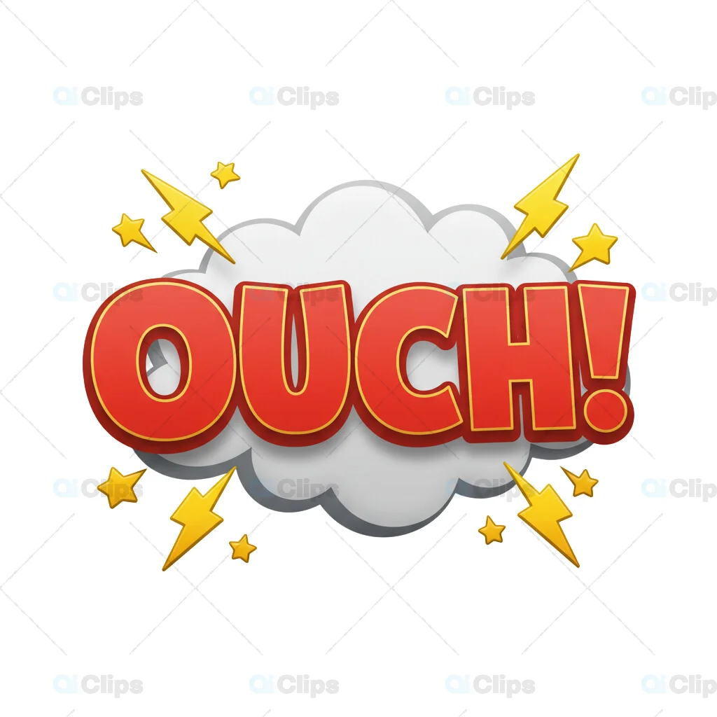 3D Ouch! Comic Effect Illustration