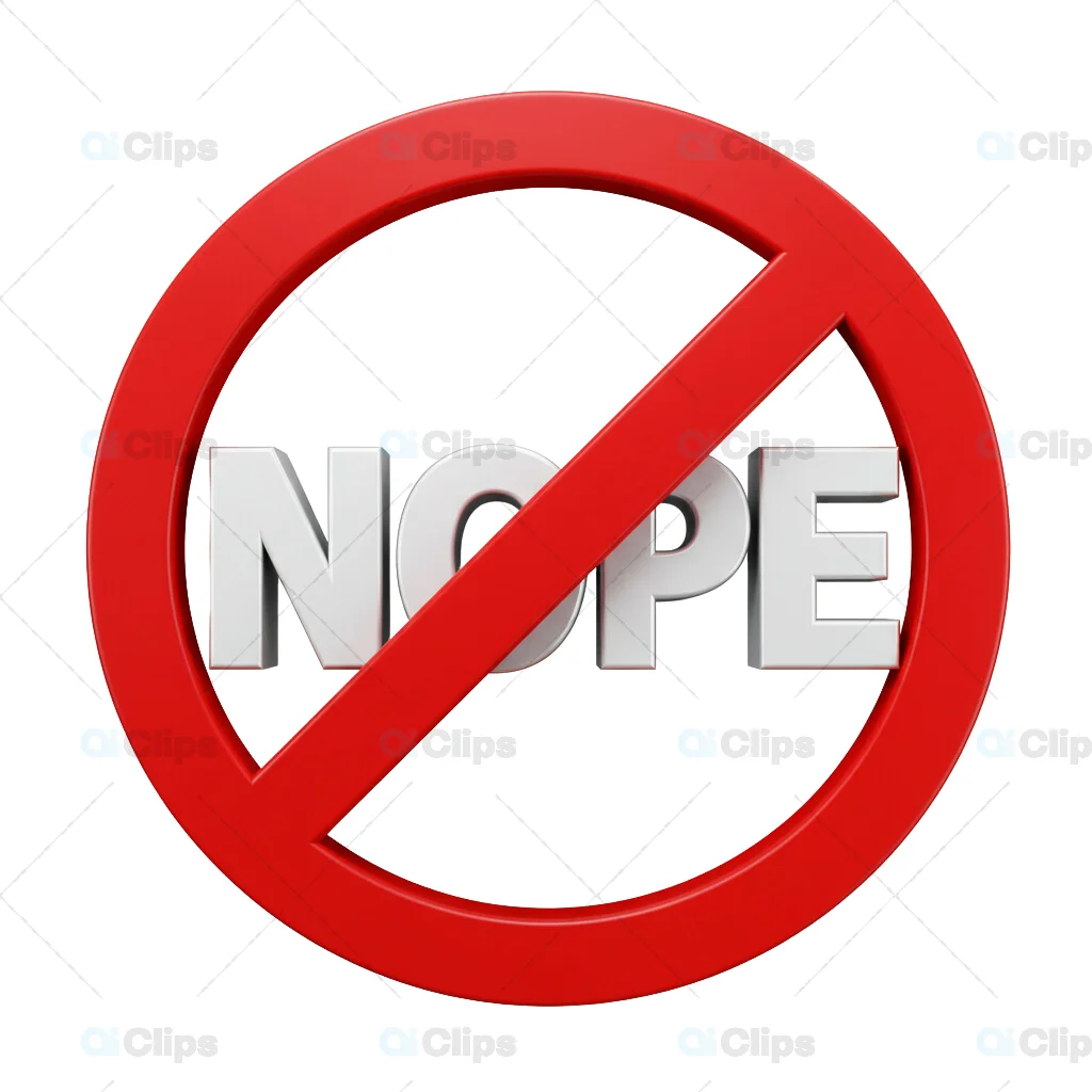 3D "NOPE" Warning Sign