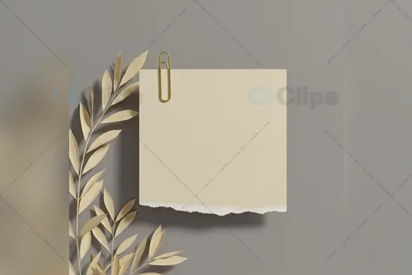Minimalist Torn Note with Golden Leaves Instagram Template