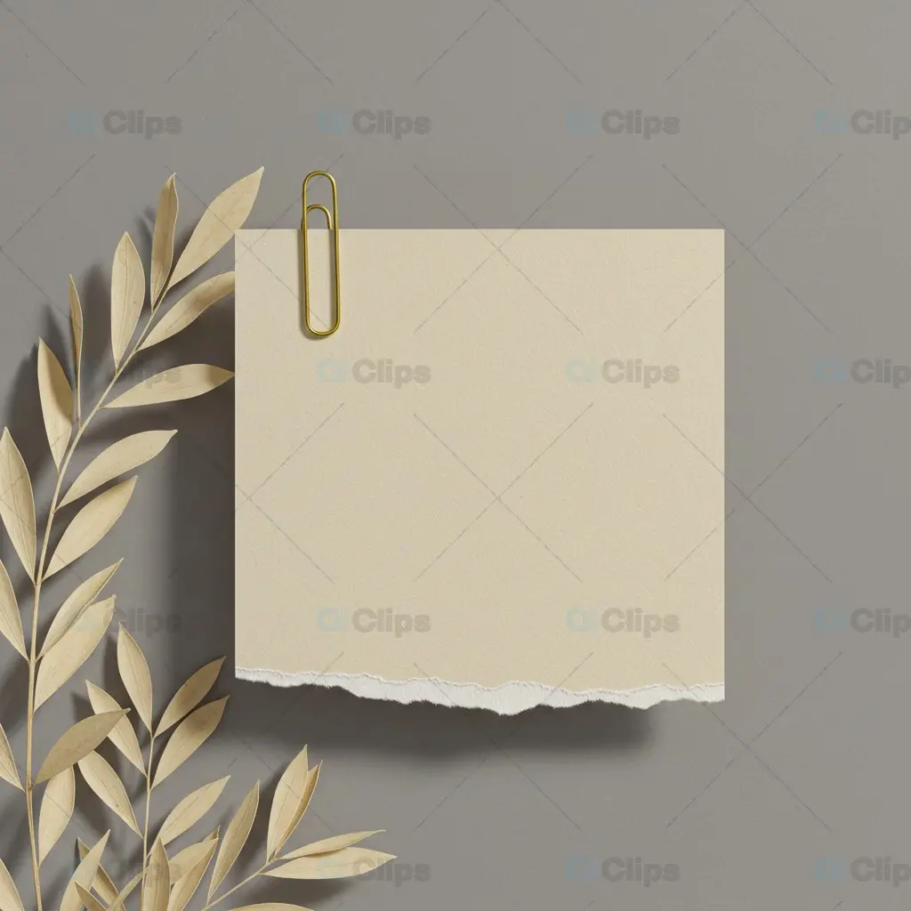 Minimalist Torn Note with Golden Leaves Instagram Template