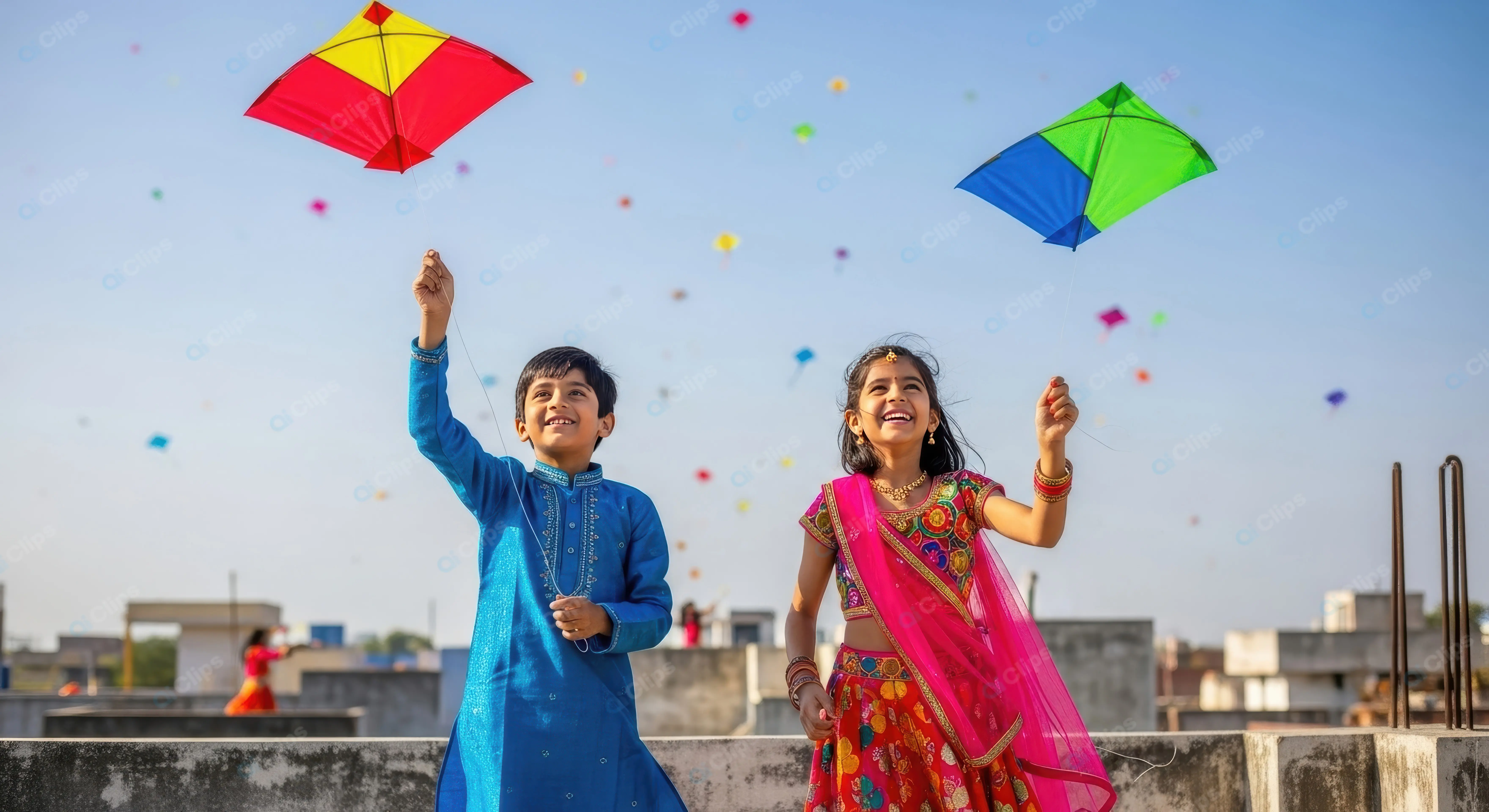 Indian Childrens Festive Kite Celebration