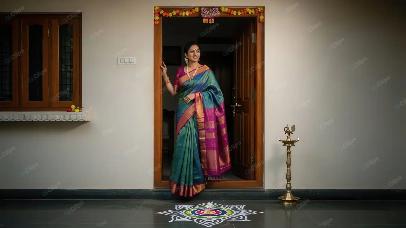 Auspicious Welcome at a Festive Home