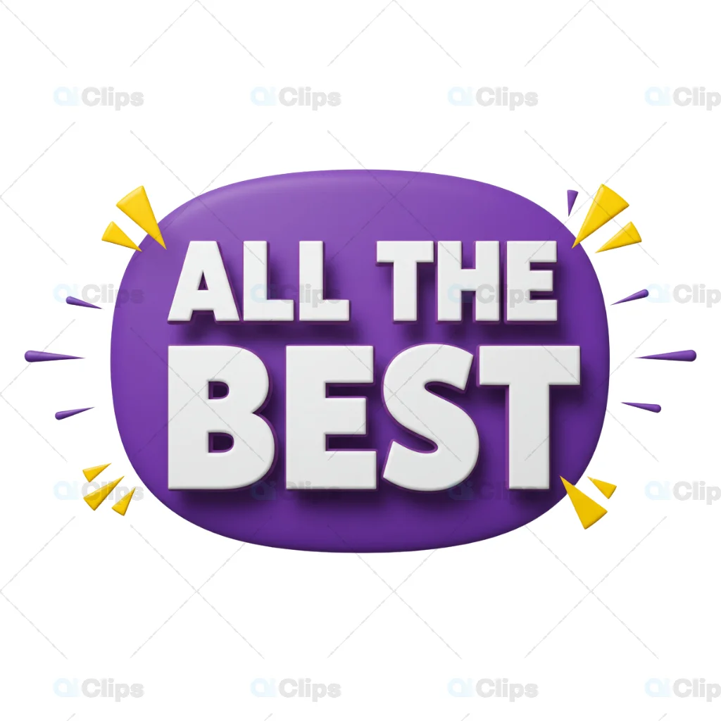 3D "All The Best" Purple Text Icon