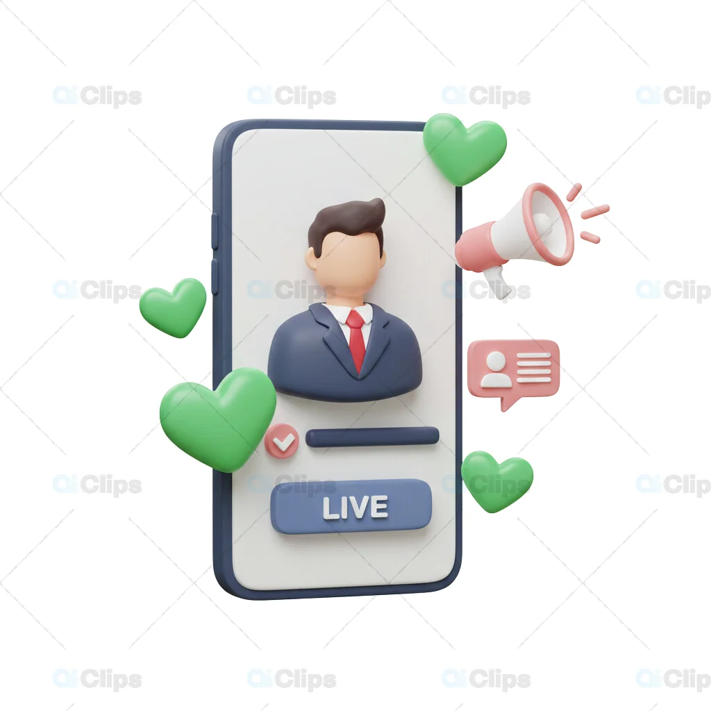 3D Live Streaming Business Profile with Interactive Elements