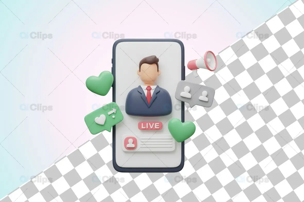 3D Social Media Live Streaming Business Avatar Interface