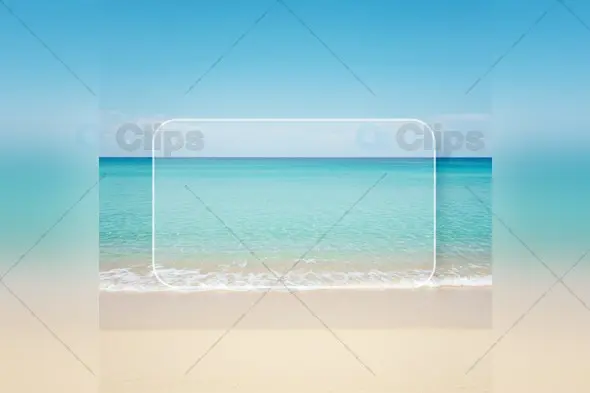 Minimalist Beach Frame Overlay on Tropical Seascape