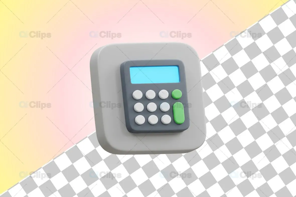 3D Calculator Icon Illustration