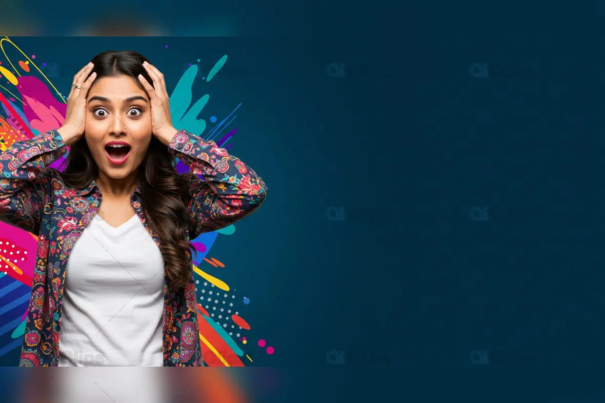 Colorful Shock Expression Background with Vibrant Design
