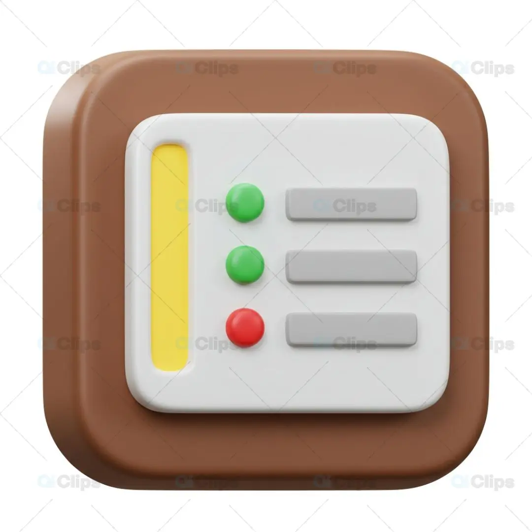 3D Control Panel Dashboard Icon Illustration