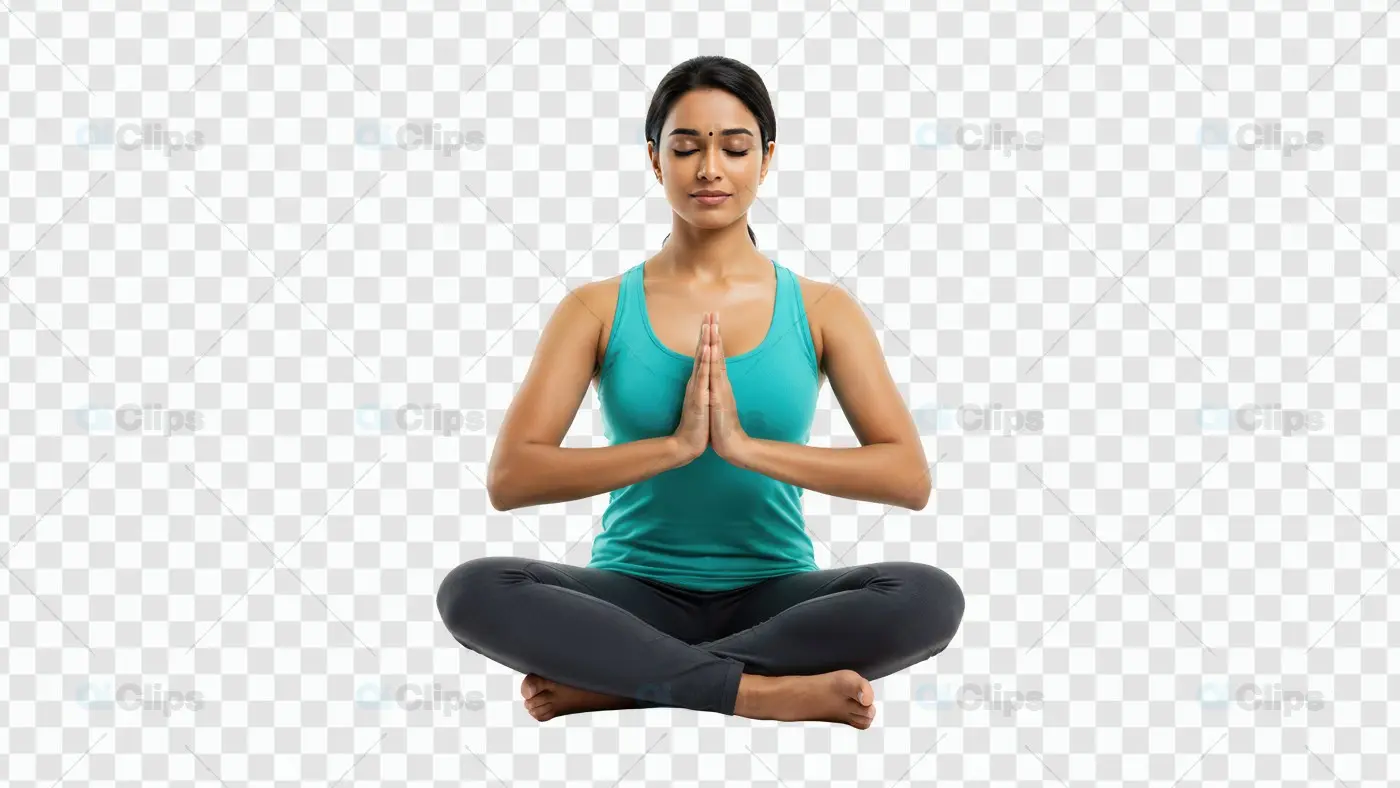 Peaceful Yoga Pose PNG  Meditative Woman in Serenity