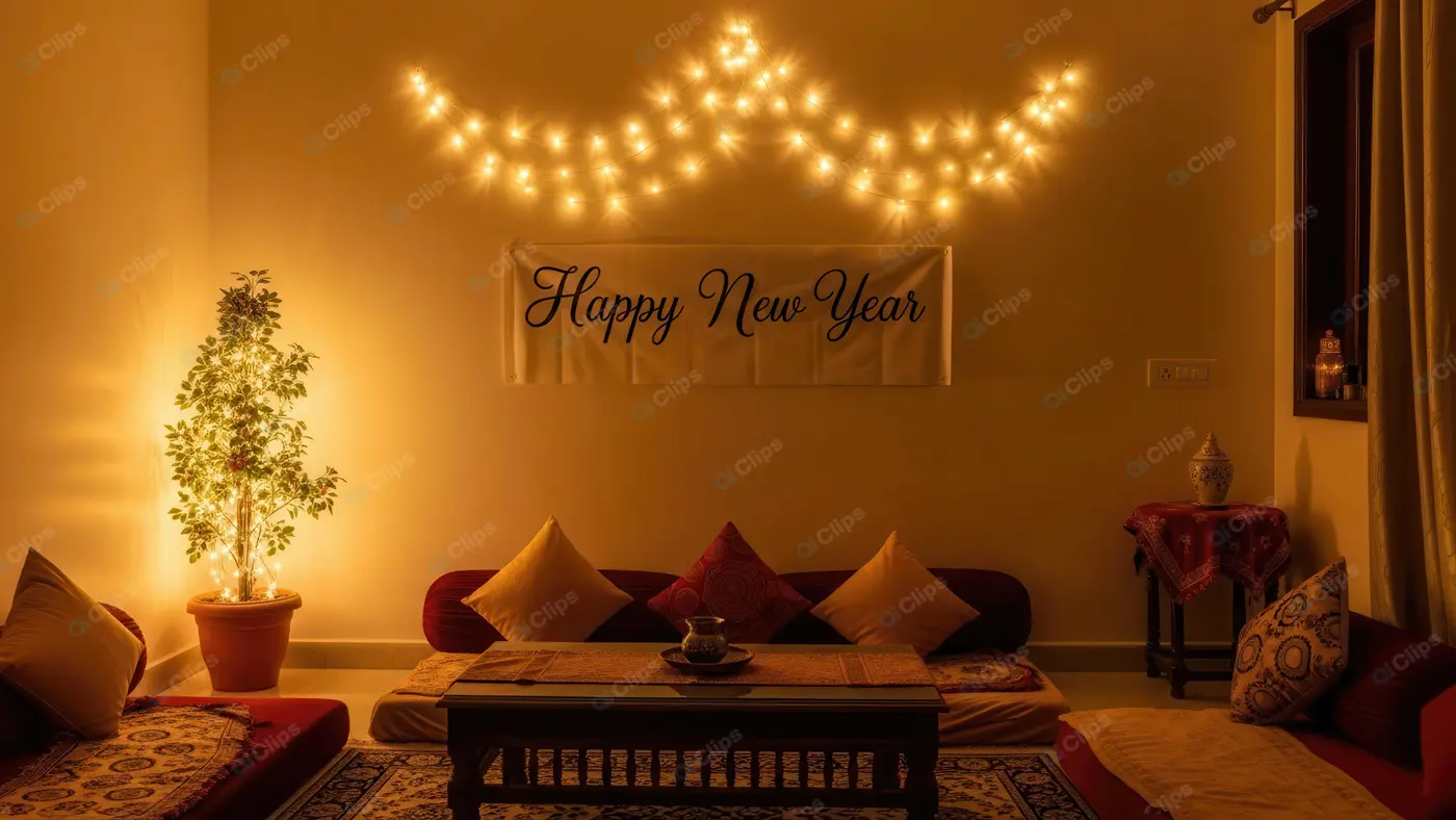 Golden New Year Celebration Decor