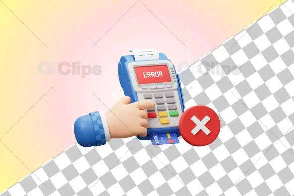 3D POS Payment Error Illustration