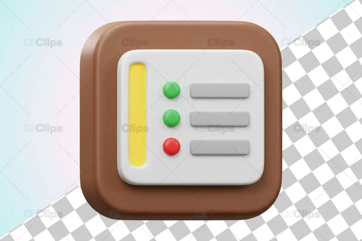 3D Control Panel Dashboard Icon Illustration