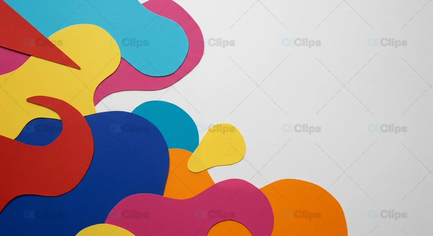Colorful Abstract Paper Cut-Out Design