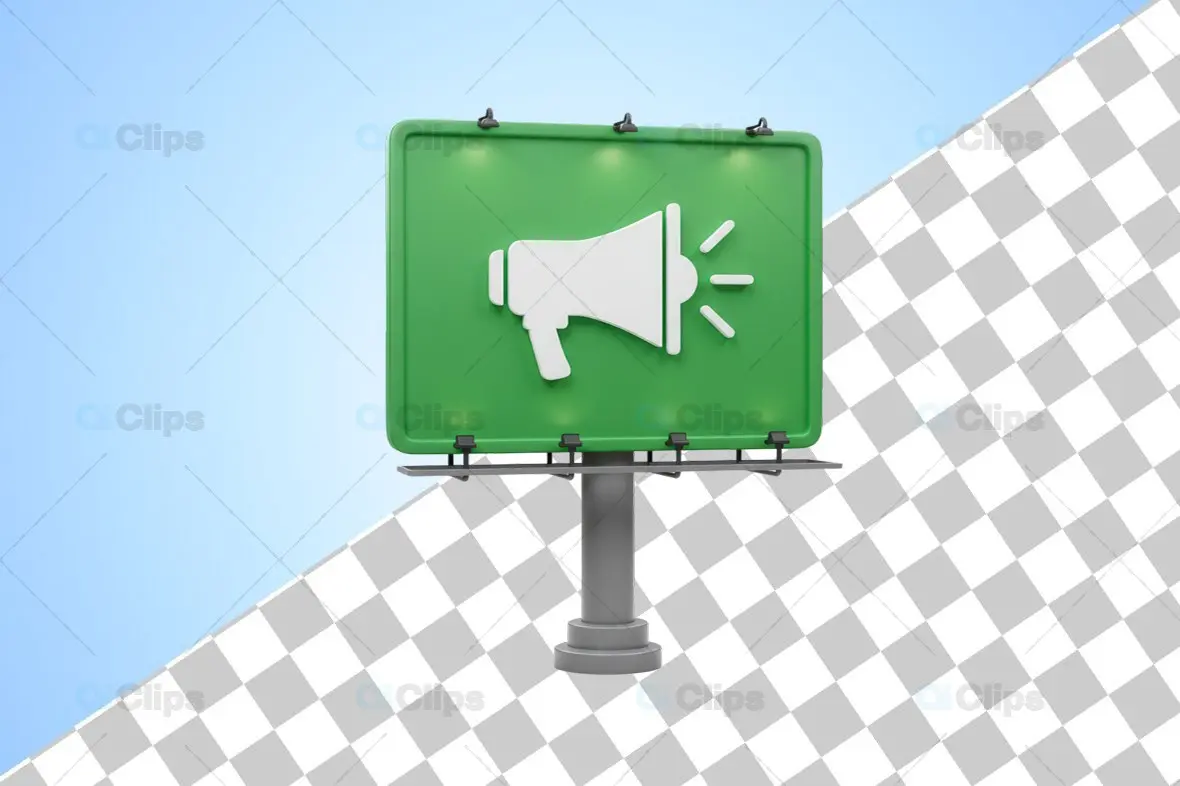 Green Magnet with Lightning Bolt 3D Illustration